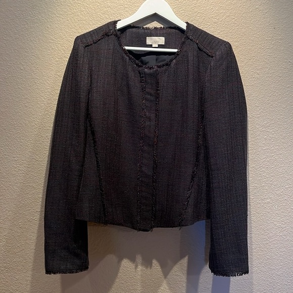 Ann Taylor LOFT Women’s Tweed Lined Zip Up Jacket Blazer Size 8 - Picture 3 of 10